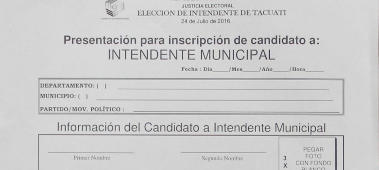 Este viernes fenece plazo para inscripción de candidatos a intendente de Tacuatí